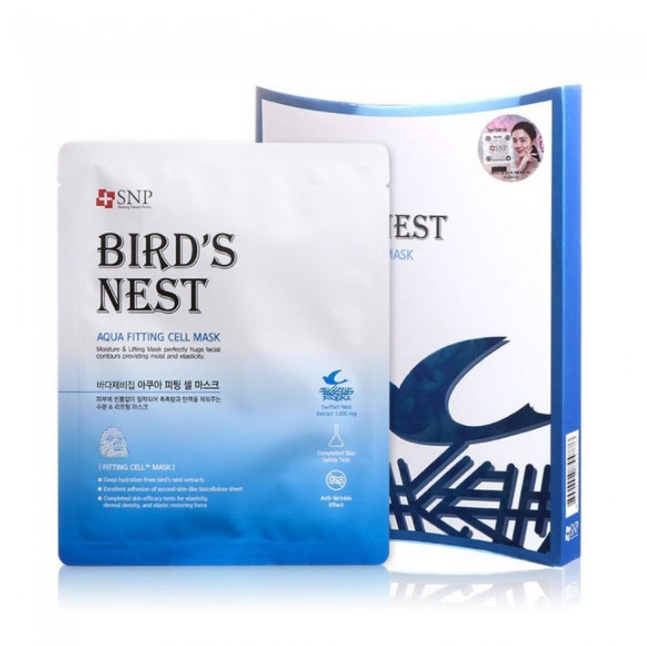 SNP Bird's Nest Aqua Fitting Cell Mask 10p Moisture Elastic wrinkles