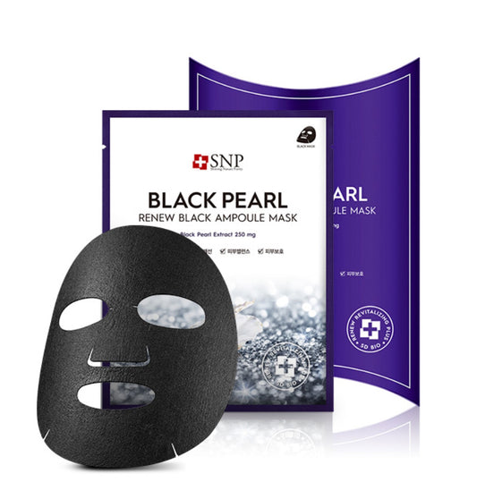 SNP Black Pearl Renew Black Ampoule Mask 25ml 10p Skincare Nutrition Bright Moisture