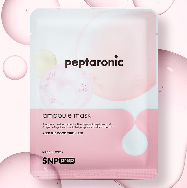 SNP PEPTARONIC AMPOULE MASK 10EA Korean Skincare Cosmetics Womens