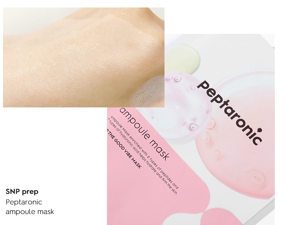 SNP PEPTARONIC AMPOULE MASK 10EA Korean Skincare Cosmetics Womens