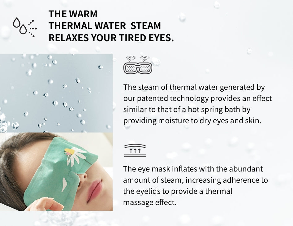 Steambase Daily Eye Mask Camomile Crown 5 Sheets Dry Fatigue Eye Steam Hot Pack Sleep