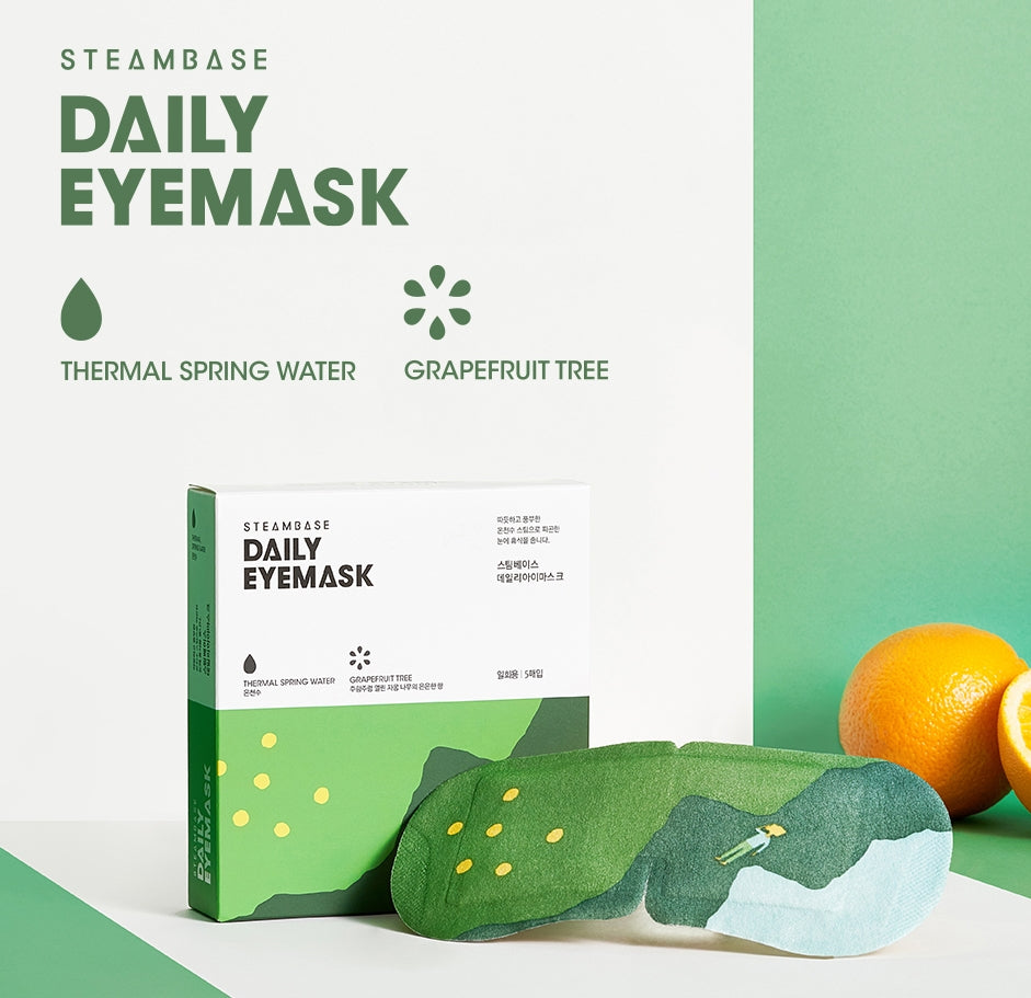 Steambase Daily Eye Mask Grapefruit Tree 5 Sheets Dry Fatigue Eye Steam Hot Pack Sleep