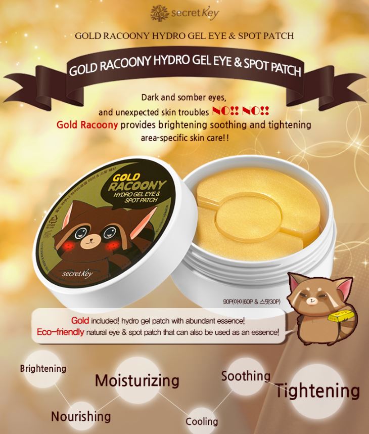 [Secret Key] Gold Racoony Hydro Gel Eye&Spot Patch (Eye 60p+Spot 30p)