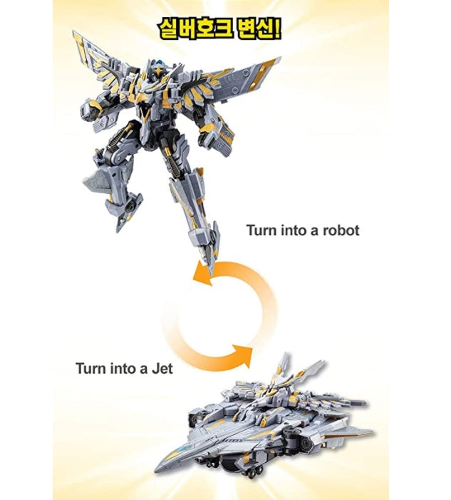 Tobot V Silver Hawk Transforming Robot Action Figure Toy Children Kid