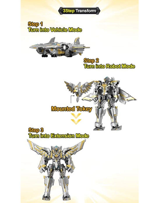 Tobot V Silver Hawk Transforming Robot Action Figure Toy Children Kid