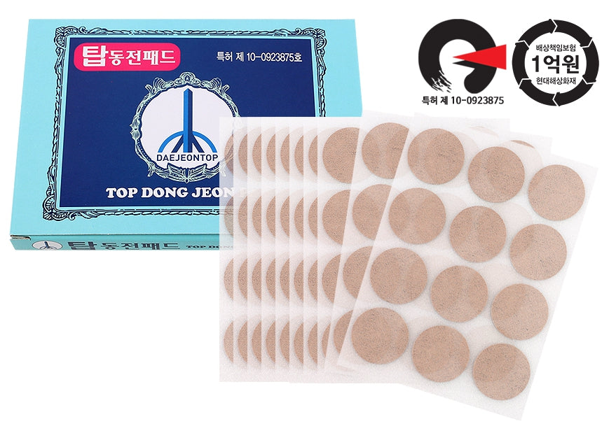 Top Dong Jeon Pads 120 pcs Circle Medicated Pain Relief Patches Small Coin Size Korean Body Wrist Waist Ankle Knee Health