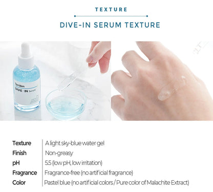Torriden Dive-In Serum 50ml Sensitive Skincare Glow Moisture Hyaluronic Acid Moisturizing