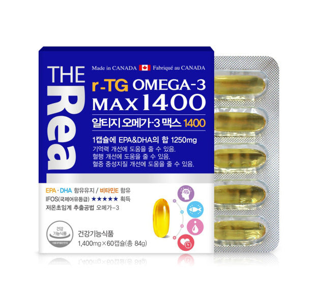 THEREAL rTG Omega 3 Max 1400 60 Capsules Health Supplements Gifts Blood Circulation Memory