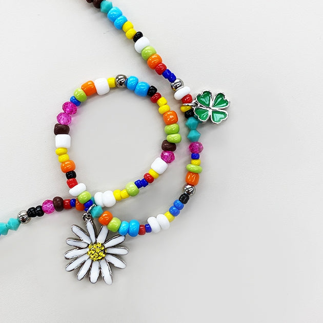 Multicolor Cool Summer Charm Necklaces Daisy Floral Flower Jewelry Kpop Fashion BTS Accessories Casual