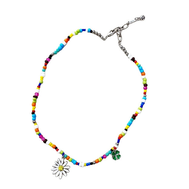 Multicolor Cool Summer Charm Necklaces Daisy Floral Flower Jewelry Kpo