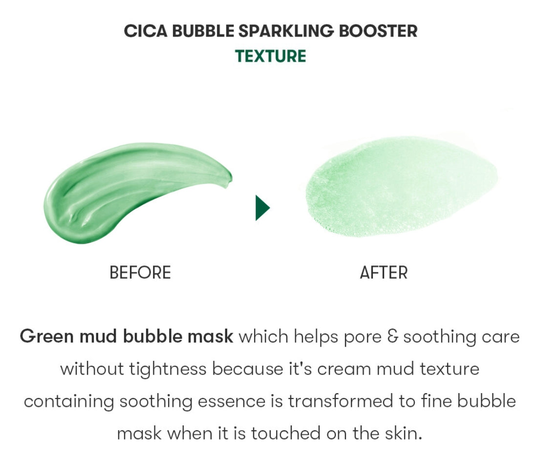 VT Cica Bubble Sparkling Booster 10ea Wash Off Pack Skincare Pore Soothing Moisture