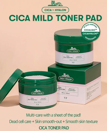 VT Cica Mild Toner Pad 60pcs BHA sebum pores Skin pH balance peeling
