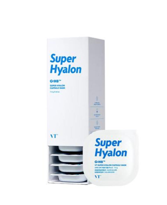VT Super Hyalon Capsule Masks 10 Packs Dry Skin Moisture Hydrating Soothing Care Panthenol Blue Mellow Controlling excess sebums