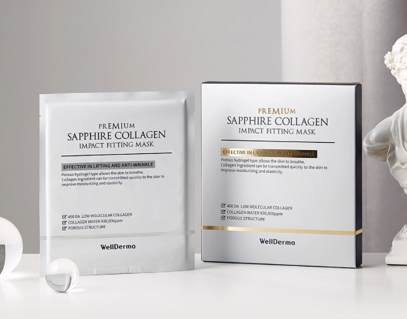 Wellderma Premium Sapphire Collagen Impact Fitting Mask Elasticity
