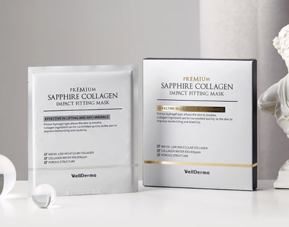 Wellderma Premium Sapphire Collagen Impact Fitting Mask Elasticity