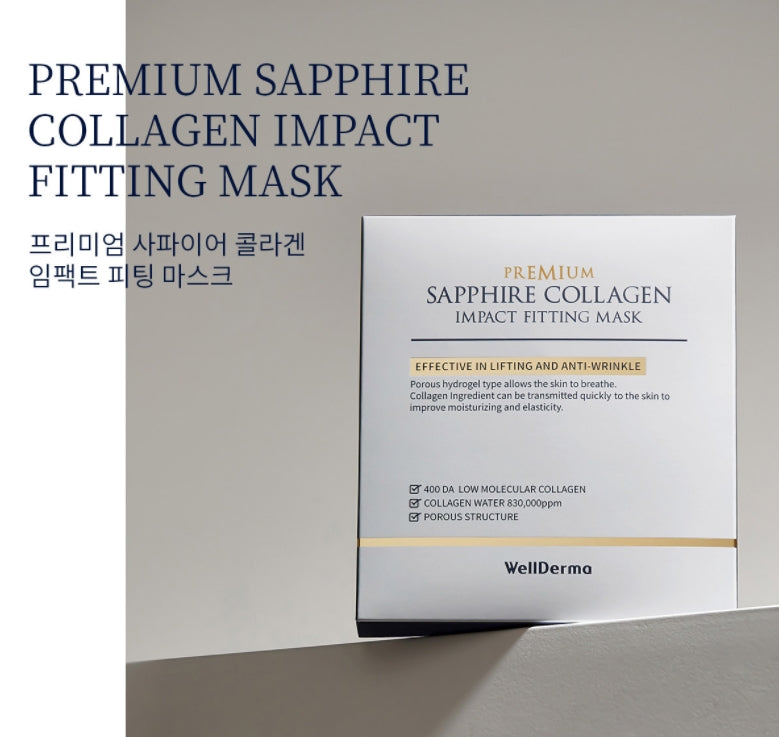 Wellderma Premium Sapphire Collagen Impact Fitting Mask Elasticity