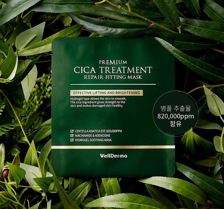 Wellderma Cica Treatment Repair Fitting Mask Soothes Improves Wrinkles