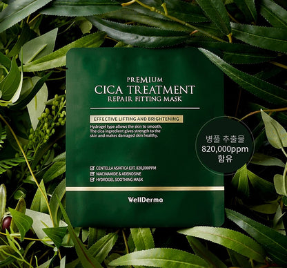 Wellderma Cica Treatment Repair Fitting Mask Soothes Improves Wrinkles