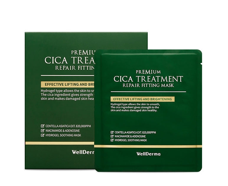 Wellderma Cica Treatment Repair Fitting Mask Soothes Improves Wrinkles