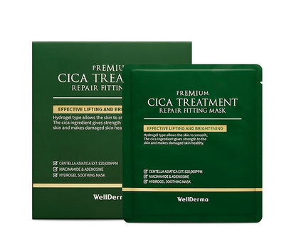 Wellderma Cica Treatment Repair Fitting Mask Soothes Improves Wrinkles