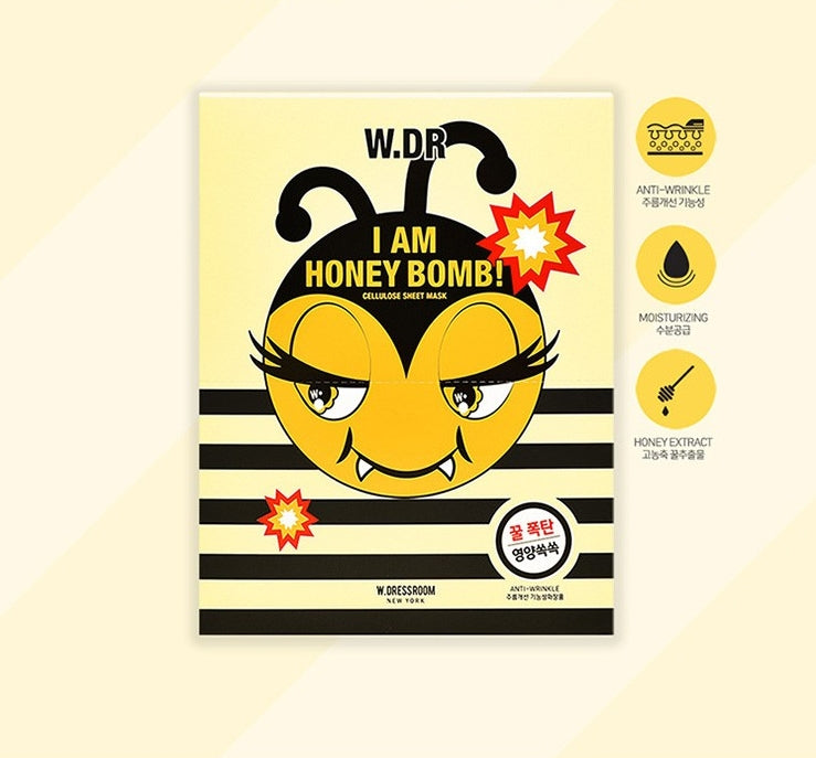 W.DRESSROOM I AM HONEY BOMB CELLULOSE SHEET MASK 10EA Korean Skincare