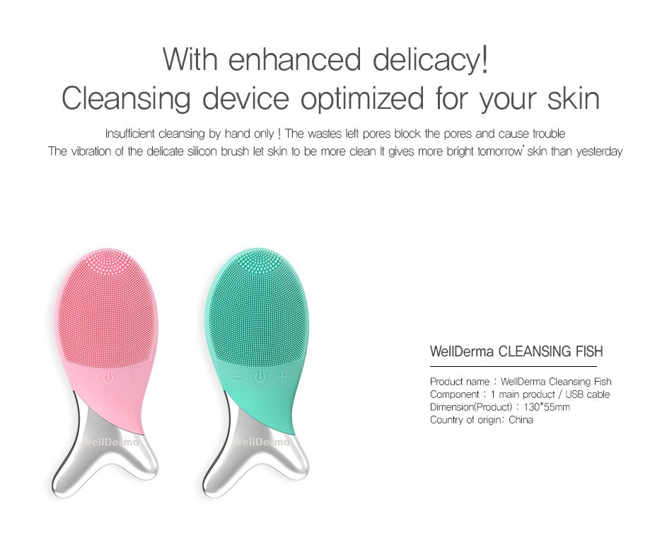 Wellderma Cleansing Fish Face Facial Massage Device Tools Waterproof