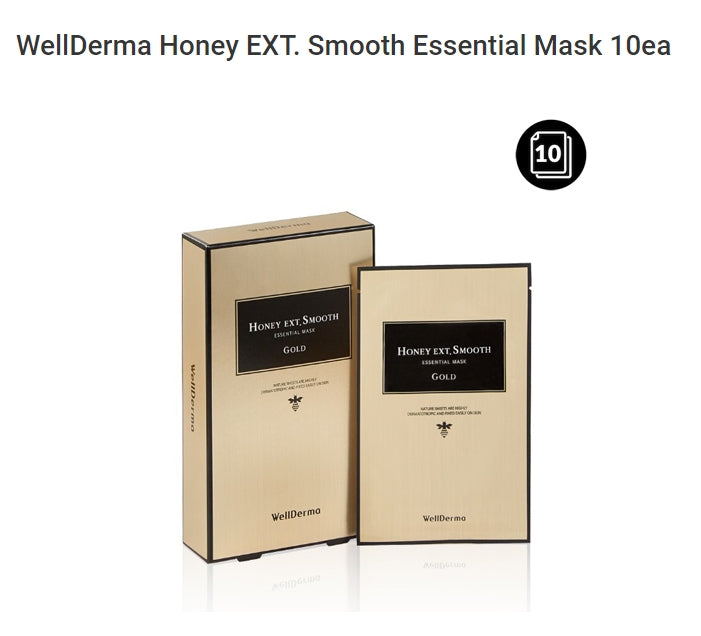 WellDerma Honey EXT. Smooth Gold Essential Mask 10ea Womens Cosmetics