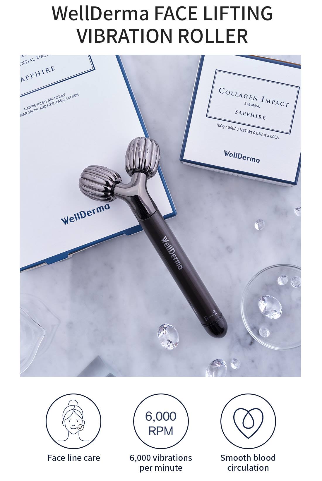 WELLDERMA Face Lifting Vibration Roller Best sellers new Skin care