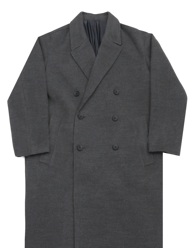 Charcoal Double Breasted Long Coats Mens Winter Outerwear Outfits Kpop