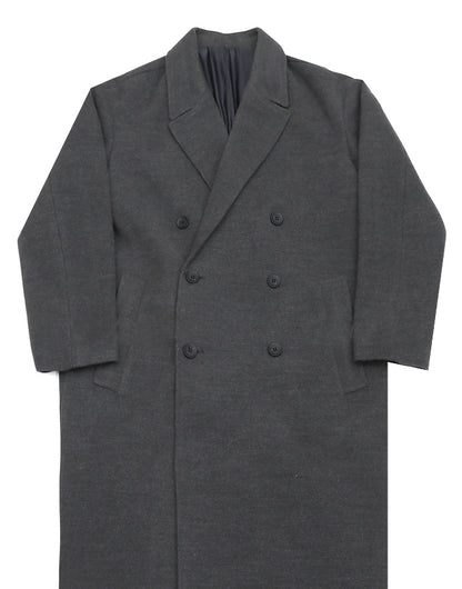 Charcoal Double Breasted Long Coats Mens Winter Outerwear Outfits Kpop