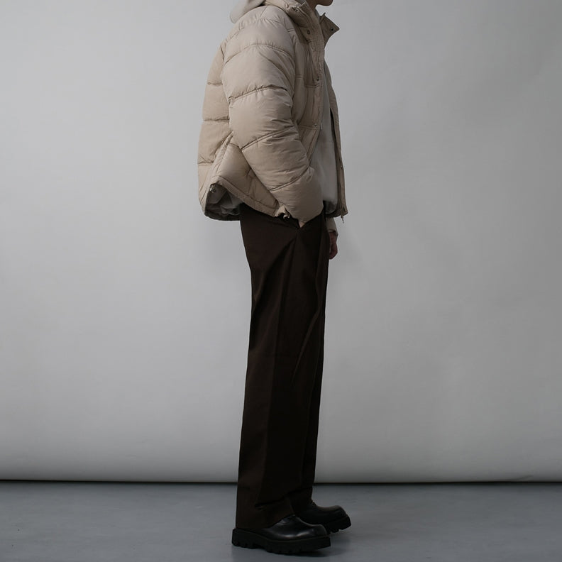 Beige Mens Short Puffers Winter Outerwear Outfits Kpop Style Coats Clothing