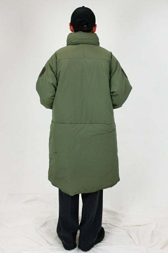 Khaki Green Mens Long Puffers Parkas Winter Outerwear Outfits Coats