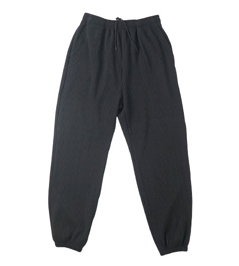 Black Pleated Jogger Pants Mens Trousers Casual Wool Blend Kpop Style