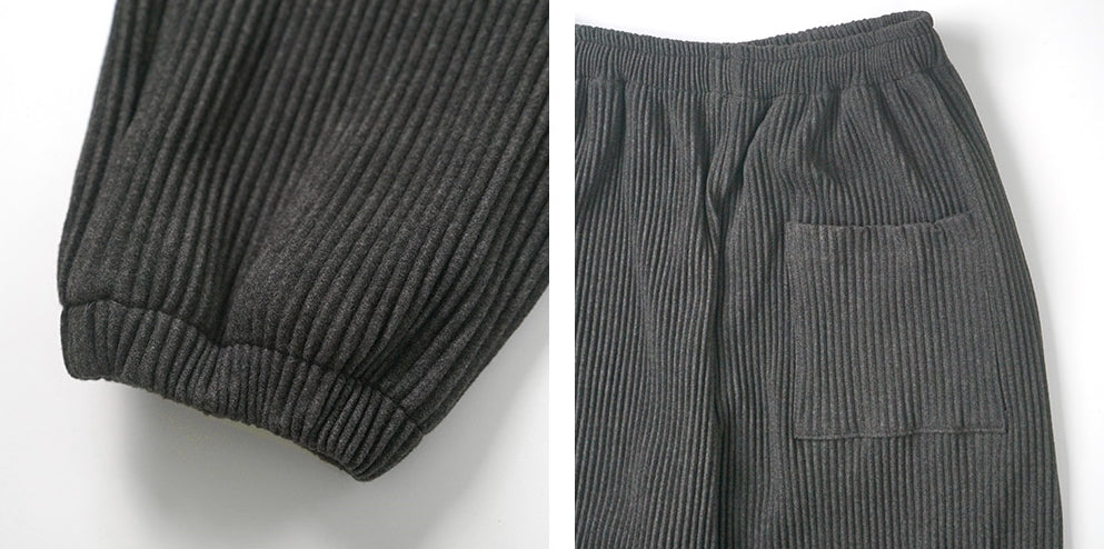 Charcoal Pleated Jogger Pants Men Trouser Casual Wool Blend Kpop Style