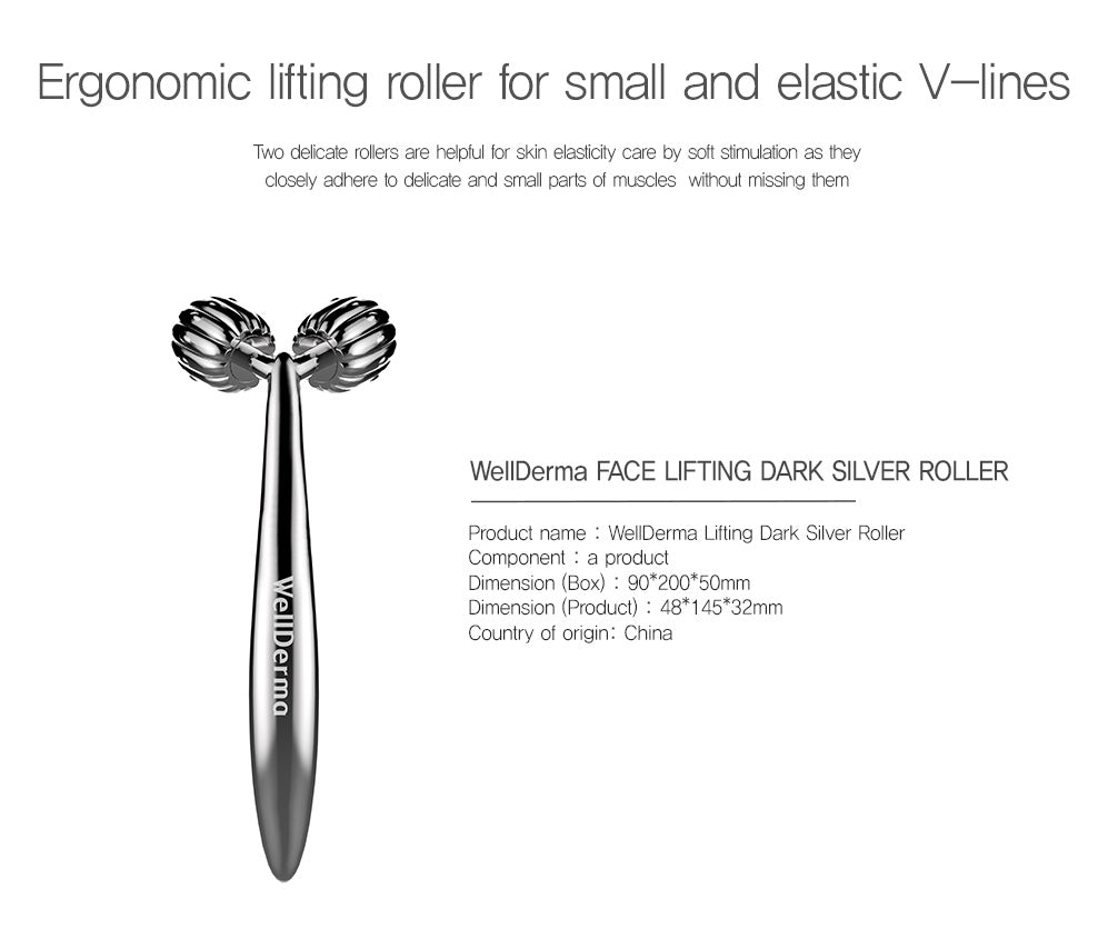 WELLDERMA Face Lifting Dark Silver Roller Platinum Tools V-Line Facial