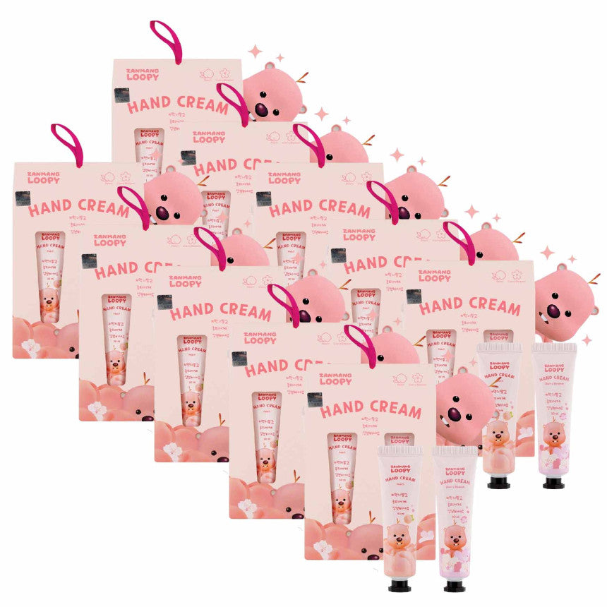10 SET Zanmang Loopy Character Hand Creams Cute Small Gifts 30ml 2 pieces Peach Cherry Blossom Scent