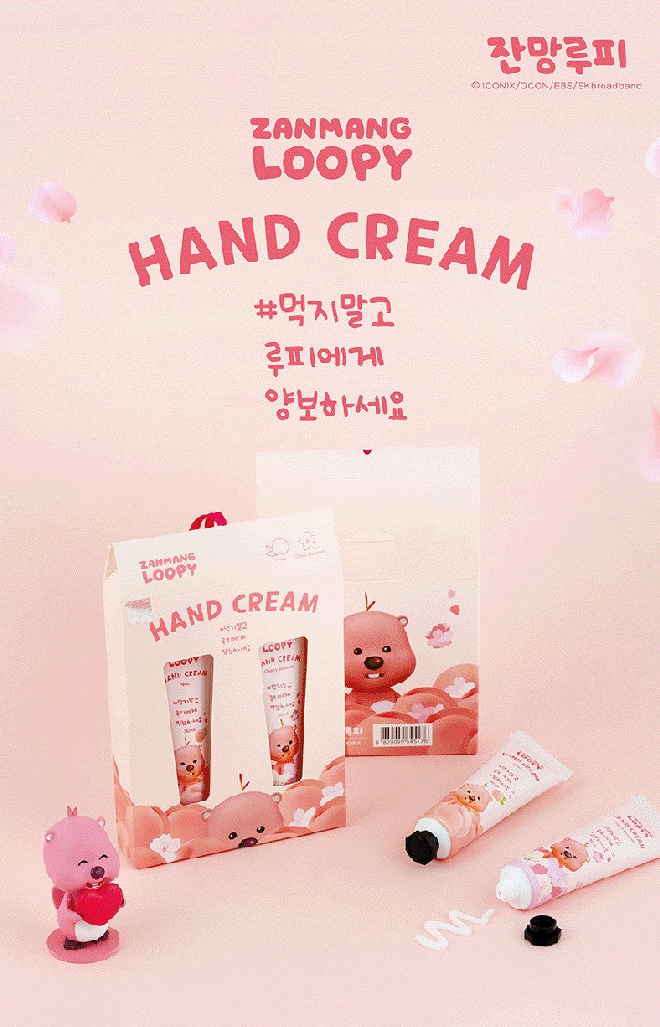 Zanmang Loopy Character Hand Creams Cute Small Gifts 30ml 2 pieces SET Peach Cherry Blossom Scent