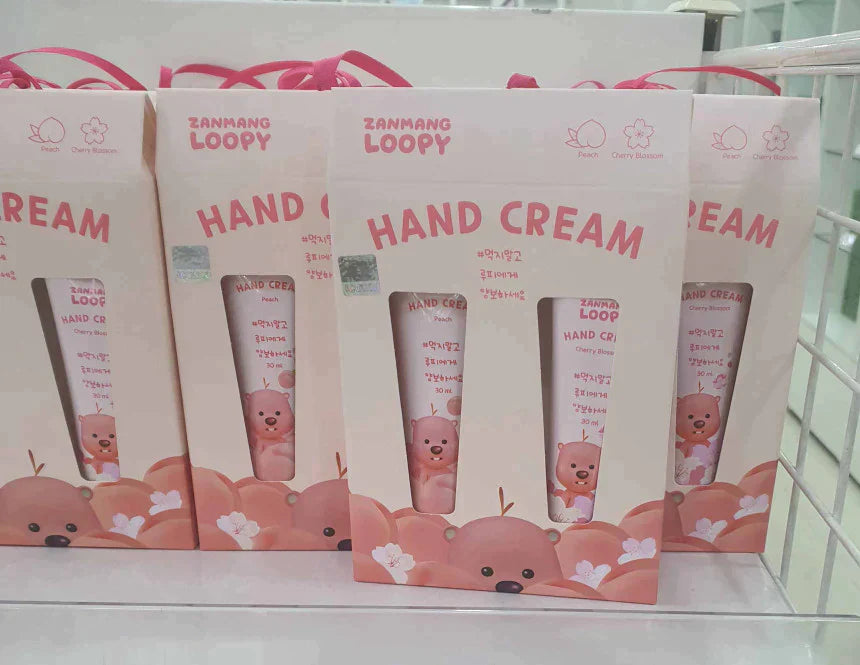 20 SET Zanmang Loopy Character Hand Creams Cute Small Gifts 30ml 2 pieces Peach Cherry Blossom Scent