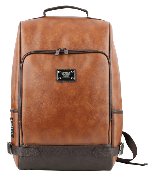 Tan Casual Faux Leather School Backpacks Daypacks