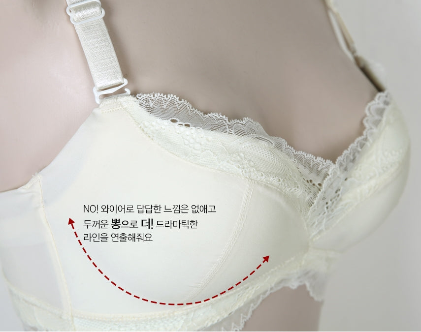Sexy Lace No Wire Volume Up Bras Underpants Sets
