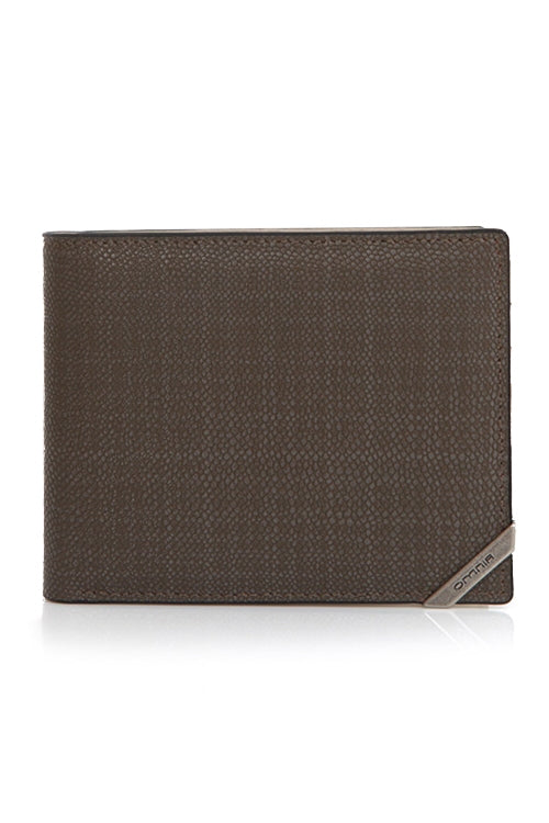 Gray Genuine Cowhide Leather Bifold Wallets