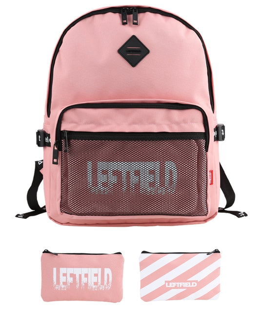 Pink Casual Mesh Backpacks with Pouch