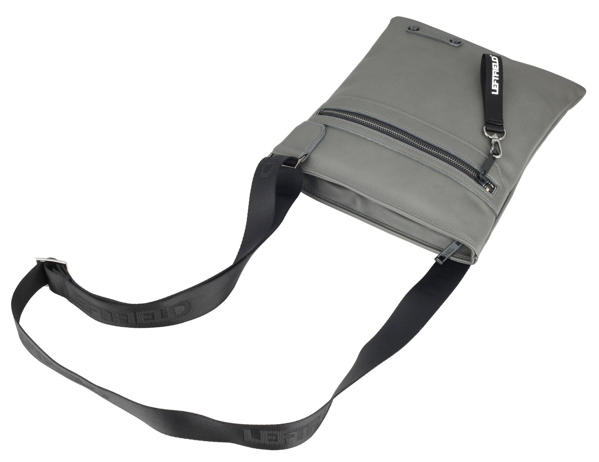 Grey Faux Leather Crossbody Bags