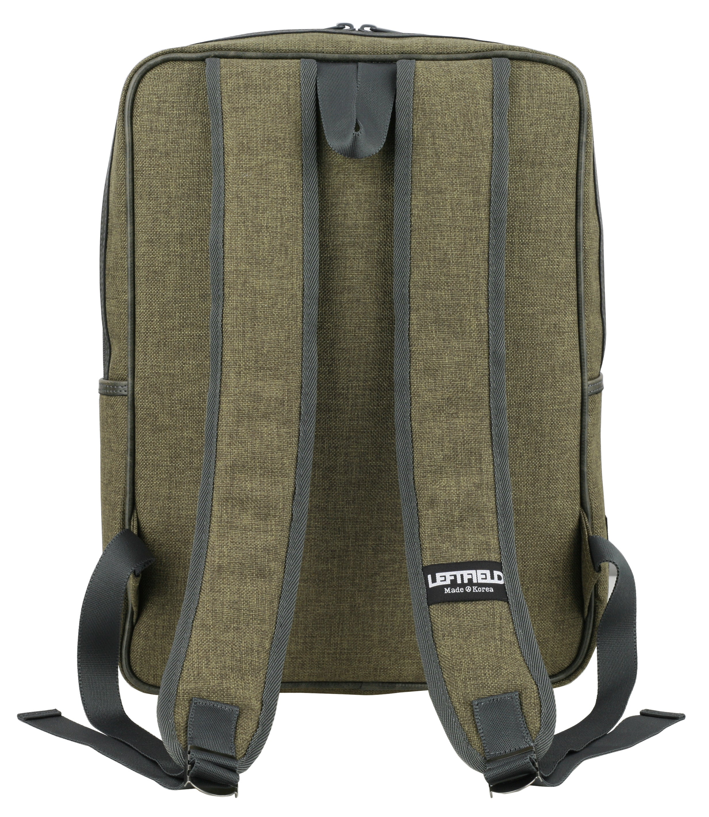 Khaki Green Canvas Square Business Casual Backpacks