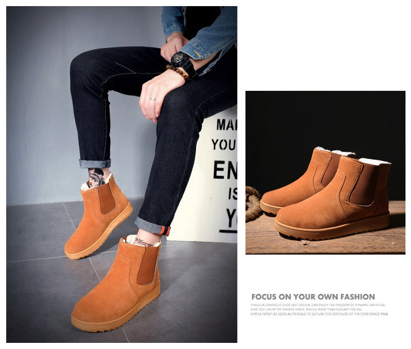 Brown Fur Chelsea Boots Shoes