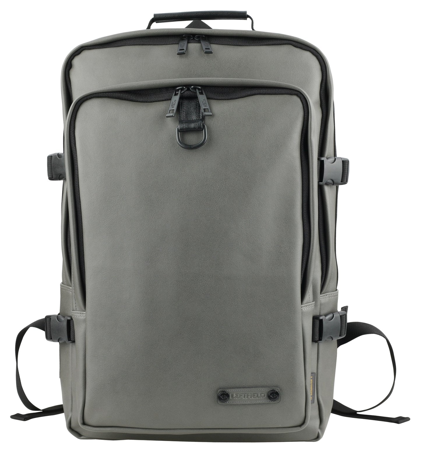 Grey Faux Leather Square Backpacks