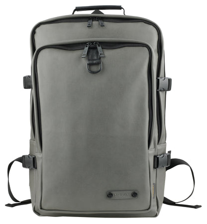 Grey Faux Leather Square Backpacks