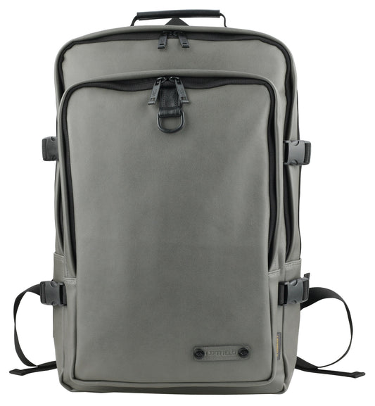 Grey Faux Leather Square Backpacks