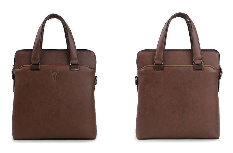 Brown Synthetic Leather Business Crossbody Briefcases