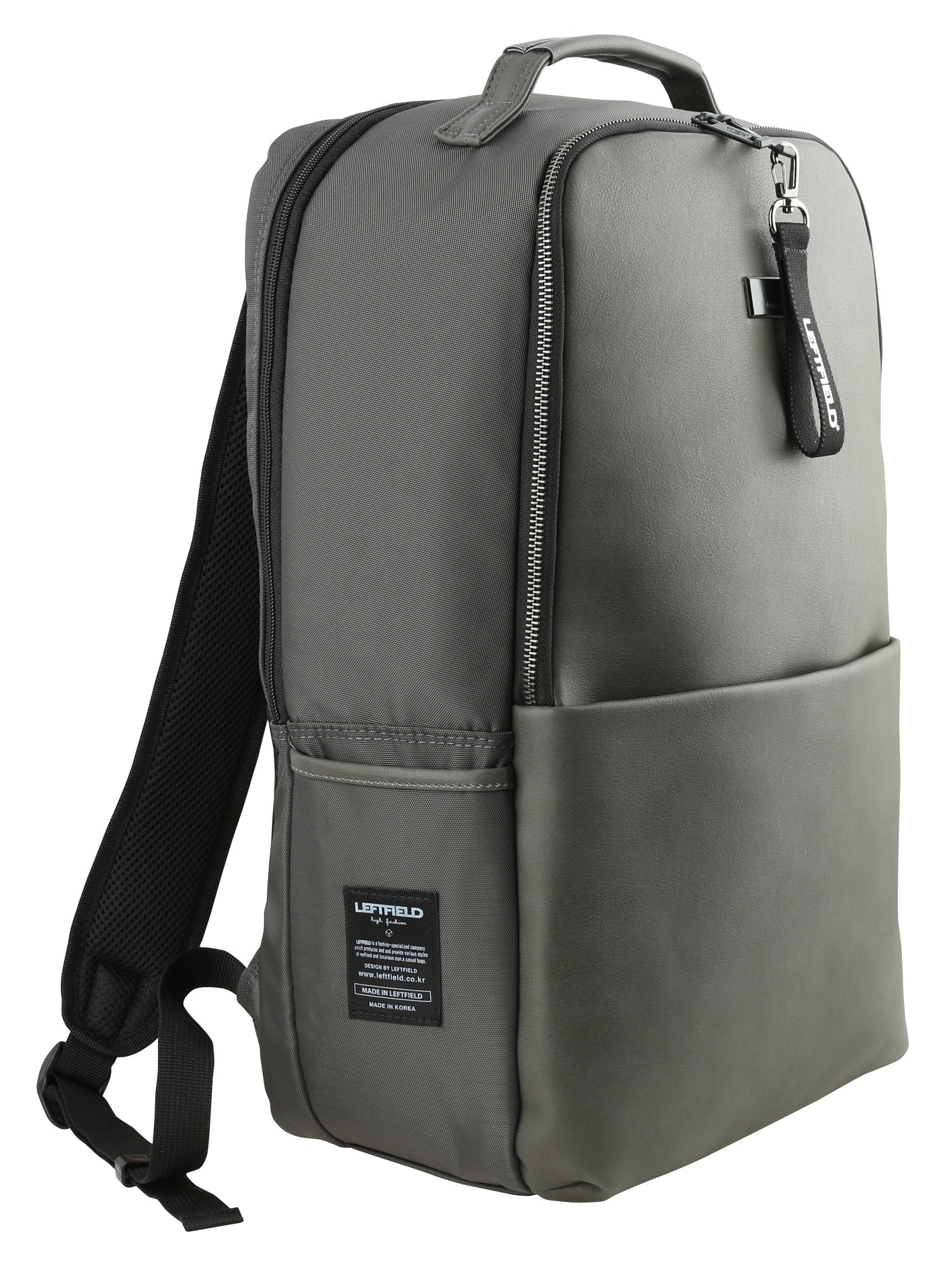 Grey Combi Faux Leather Backpacks